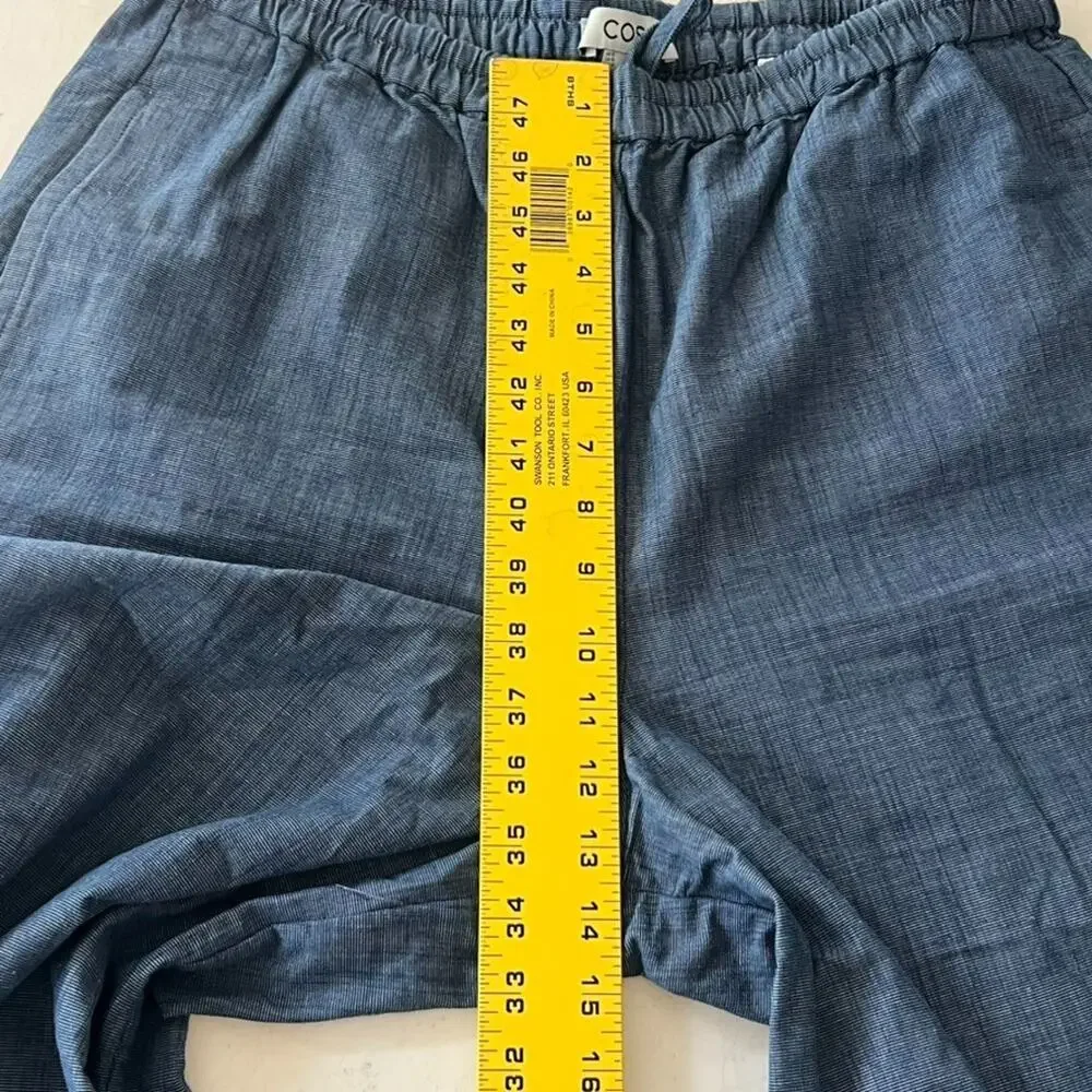 COS Women's Pants Womens Size 12 Barrel Leg Blue Denim Drawstring Elastic Waist - Picture 10 of 10